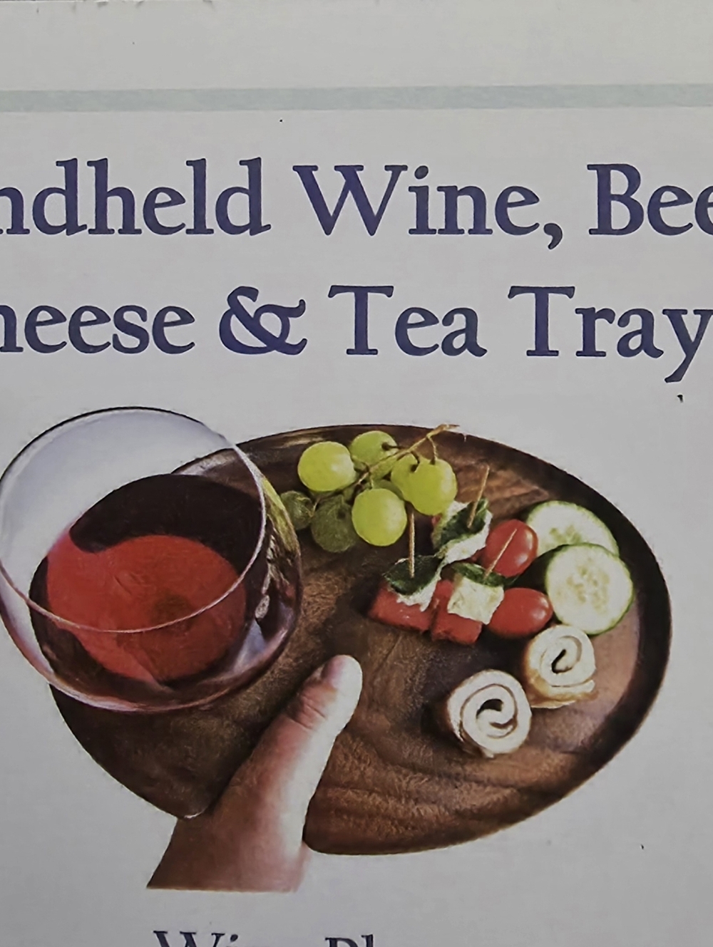 2 Wood Handheld Wine & Cheese Serving Tray2 - Solid Mahagany